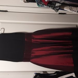 Black and Red Open Back Dress